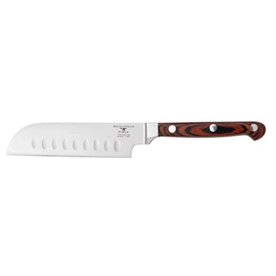 Afbeelding van Rockingham Forge RF 8046 Santoku mes 5 inch lemmet van roestvrij staal klassiek geklonken handvat pakkahout, Japans