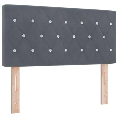 Afbeelding van vidaXL Hoofdbord Kristallen Knopen Gequilt Donkergrijs 90 cm Velvet