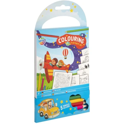 Afbeelding van Creative Craft Group Kleuren Activiteiten Set Blauw met 5 Kleurpotloden