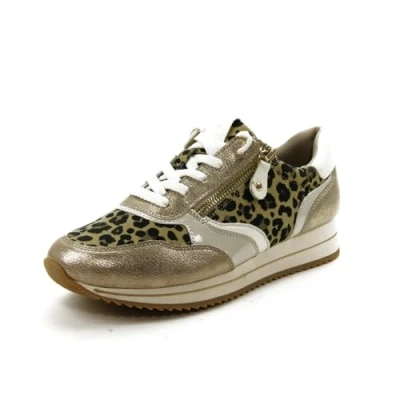 Afbeelding van Jana Platte sneakers voor dames, met ritssluiting, luipaard, 37 EU, EU