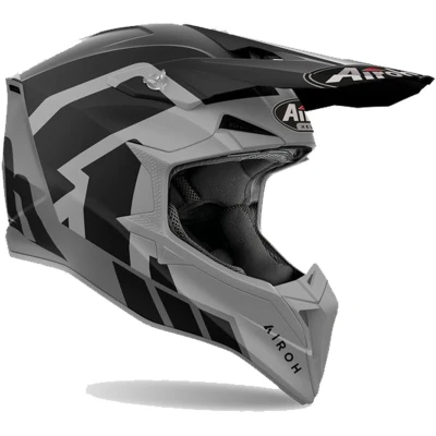 Afbeelding van Airoh Wraaap Reloaded Motorcross Helm, zwart grijs, afmeting XS voor man