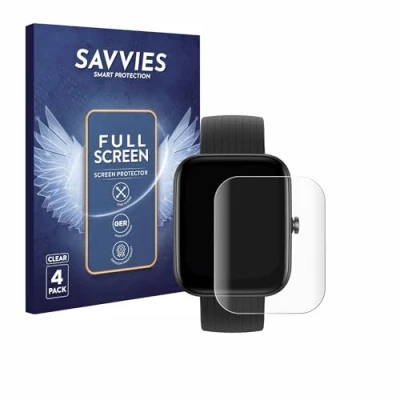 Afbeelding van Savvies Screenprotector voor Huami Amazfit Bip 3 Folie Beschermfolie transparant volledig dekking (4 Stuks)