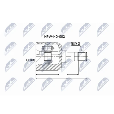 Afbeelding van Homokineet reparatie set, aandrijfas NTY NPW HD 002
