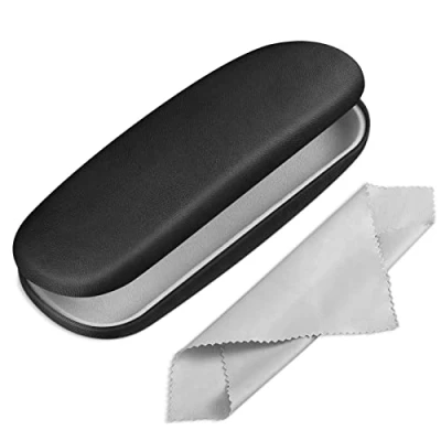 Afbeelding van FINTIE Hard Shell Brillenetui voor Vrouwen Mannen Mode Leesbril Case Beschermende Brillen Hoesjes Met Reinigingsdoek, Zwart, S