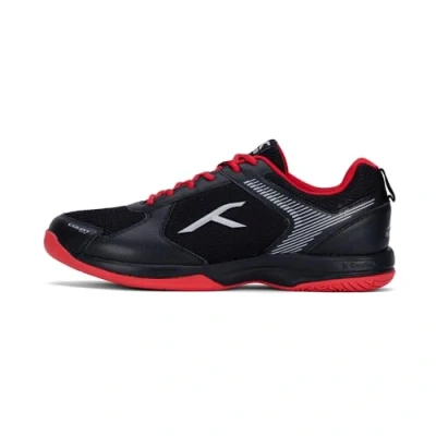 Afbeelding van HUNDRED Court Star Non Marking professionele badmintonschoenen voor heren (zwart/rood, EU 40/UK 6/US 7) X kussenbescherming Geschikt indoortennis/squash/tafeltennis/basketbal en padel