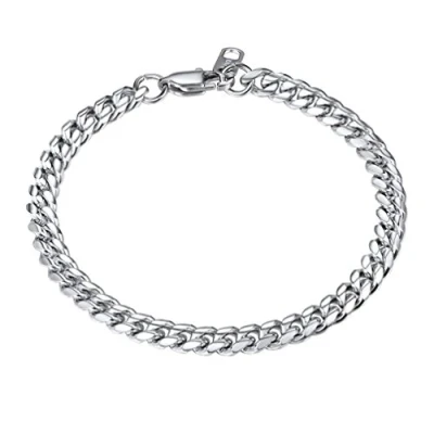 Afbeelding van Prosteel Pantserarmband voor heren, Roestvrij staal, met zware schakels, lengte 19 of 21 cm, dikte naar keuze 6, 10 14 mm, centimeters, zonder steen