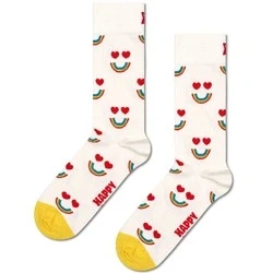 Afbeelding van Happy Socks Rainbow Sock, Kleurrijke en Leuke, Sokken voor Dames Heren, Wit Geel Rood (36 40)
