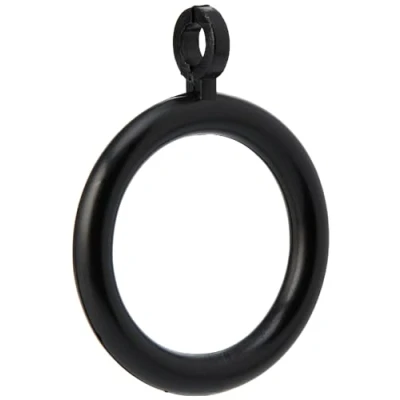 Afbeelding van Bulk Hardware BH03244 plastic gordijnring met vast oog zwart (verpakking van 24) 19 mm stuks
