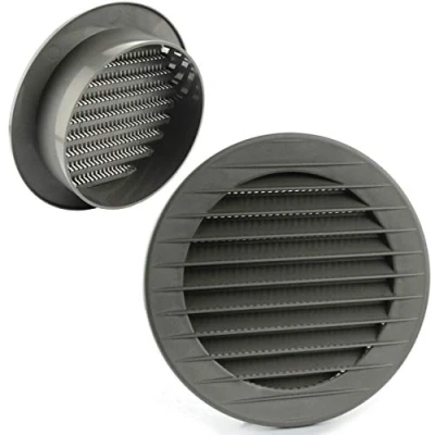 Afbeelding van MKK 17969 Ventilatierooster met insectengaas; wit, grijs, bruin, antraciet, rood (Ziegelrot); diameter: 60, 70, 80, 90, 100, 110, 120, 125, 150 en 160 mm; grijs; 80 mm