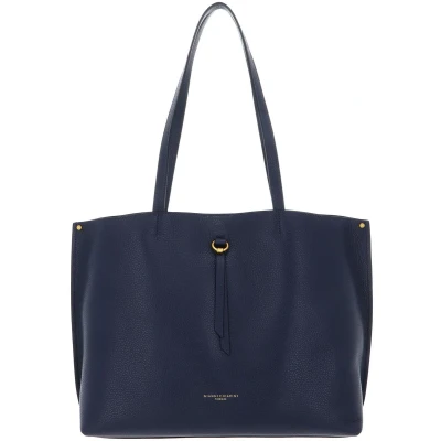 Afbeelding van GIANNI CHIARINI Leren schoudertas shopper Egle Shoulder Bag Navy donkerblauw