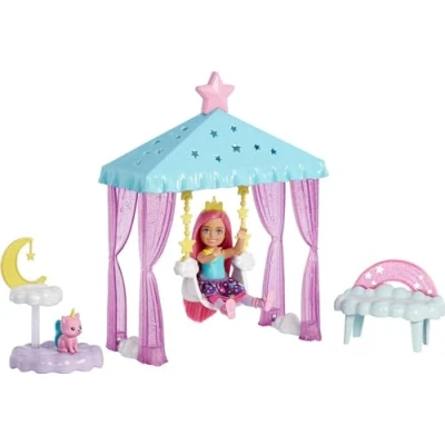 Afbeelding van Chelsea Pop met Verzorgingsspeelset Barbie fantasieset kitten Speelgoed en cadeaus voor kinderen Accessoires thema&#039;s eenhoorn, wolken sterren, HLC27