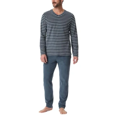 Afbeelding van Schiesser Casual Pyjama, Heren, Maat: 48, Jeansblau