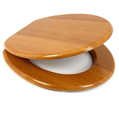 Afbeelding van Marco Paul Interiors 18&quot; Toiletbril Universele Houten MDF Grenen Badkamer Thuis En Suite Ovale Fittingen Verstelbare Ronde Vervanging Seat Traditionele