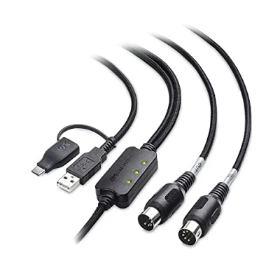 Afbeelding van Cable Matters MIDI naar USB kabel (USB kabel, C kabel) in zwart 2m