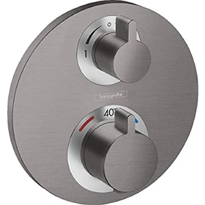 Afbeelding van hansgrohe Inbouwthermostaat Ecostat S, voor 2 functies, geborsteld zwart chroom