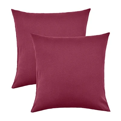 Afbeelding van NatureMark 2 pack jersey kussensloop kussenslopen zijslaper nekkussen vele maten en kleuren OEKO TEX (40 x 40 cm, Bordeaux rood)