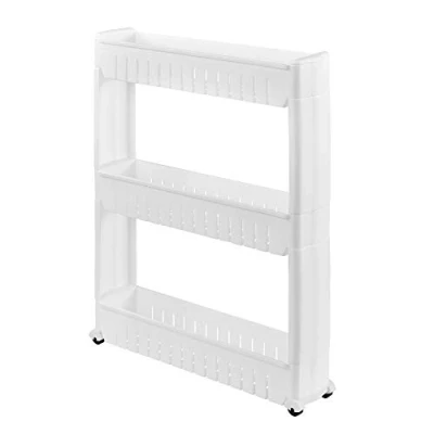 Afbeelding van Keukentrolley kunststof met 3 manden 72x12x54,5 cm wit