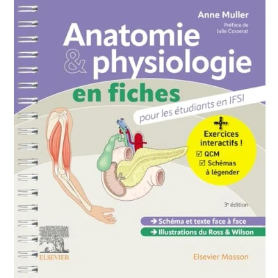 Afbeelding van Anatomie et physiologie en fiches pour les étudiants IFSI: Avec un site Internet d&#039;entraînements interactifs