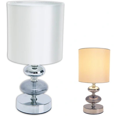 Afbeelding van näve Tafellamp Mali E14 max. 40 W, materiaal: metaal/glas/textiel, kleur: wit/chroom, IP20