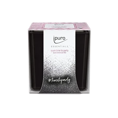 Afbeelding van Ipuro Decoratieve time to party geurkaars puristische geurkaarsen in glas intensieve met karamellig fruitige noten stijlvolle kaars voor een unieke geurervaring 125 g