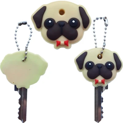 Afbeelding van Hond Pug Sleutelhoesje Sleutelhanger Sleutelkapje Sleutelbeschermer
