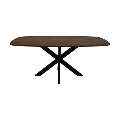 Afbeelding van HSM Collection Rechthoekige eettafel 220x110x76 Naturel/zwart Mangohout/metaal