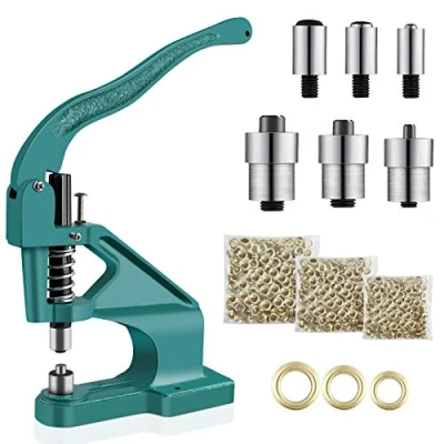 Afbeelding van Grommet Punch Hole Machine Hand Druk Oogmachine Set met 3 Dies &amp; 900 stks Grommets 6/10/12mm Multifunctionele Oogje voor Lederen Stof Riem Kleding Schoenen Handtas