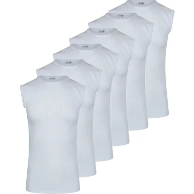 Afbeelding van Beeren 6 stuks heren mouwloze shirts 100% katoen L Wit