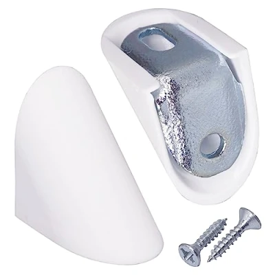 Afbeelding van SKIR&#039;CO (80 stuks) plankbeugels 22 x mm, haakse metalen verbinding met witte kunststof hoezen, 90 graden hoekbeugels, inclusief schroeven