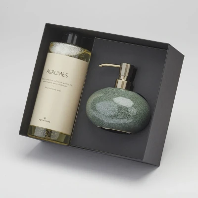Afbeelding van Giftset Aquanova Ugo Forest Zeepdispenser + Agrumes Refill