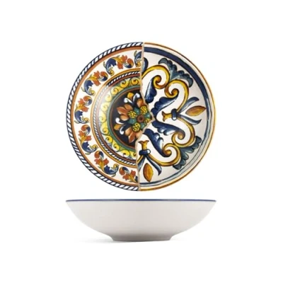 Afbeelding van H&amp;h set 6 piatti fondi positano in stoneware decorato cm 20