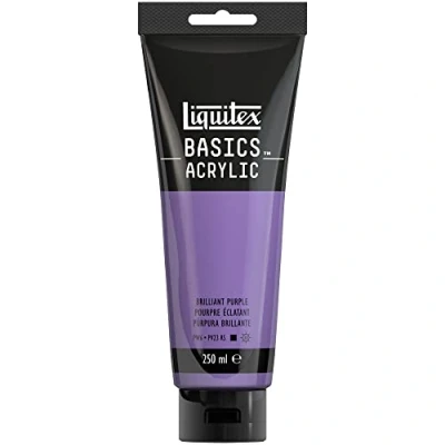 Afbeelding van Liquitex Basics 88700246 Monopigmenteerde acrylverf, kunstenaarspigmenten, lichtecht, gemiddelde viscositeit, archiefkwaliteit, zijdeglanzende afwerking, 250ml Brilliant Purple
