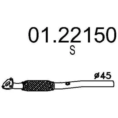 Afbeelding van MTS 01.22150 Uitlaatpijp 1000mm voor middendemper OPEL: Corsa C Hatchback (X01) 1.4 2000 2009