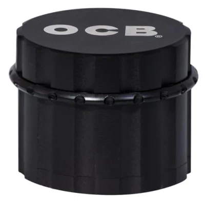 Afbeelding van OCB 18887 Grinder kruidenmolen met diamantgeslepen zwarte mat, 50 mm, 4 delig, aluminium