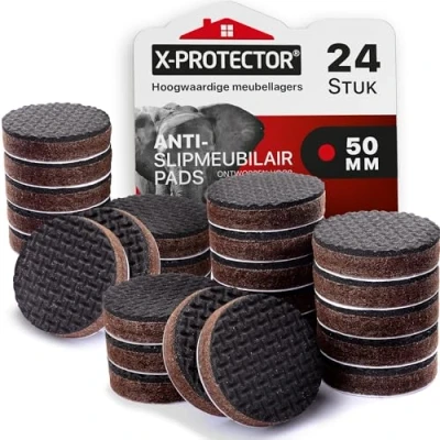 Afbeelding van Antislip Meubelpads X PROTECTOR Premium 24 stuks 50 mm Stoelpootbeschermers Rubber Vloerbeschermers Stoel En Pads Ideale Om Meubels Op Hun Plaats Te Houden