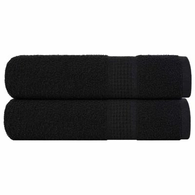 Afbeelding van vidaXL Handdoeken 2 st 50x100 cm 360 g/m² 100% katoen zwart