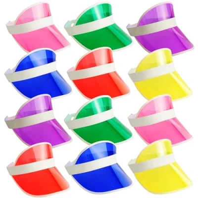 Afbeelding van BRAMBLE 12 Stuks Jaren 80 Retro Zonnekleppen Dames Neonkleuren