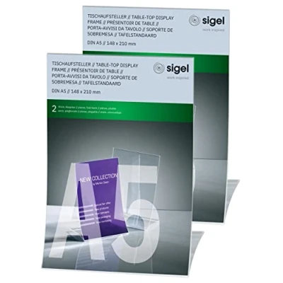Afbeelding van Tafelstandaard Sigel A4 hardplastic doos 2st. uitvouwb