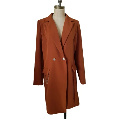 Afbeelding van Dames blazer met goud detail roest one size