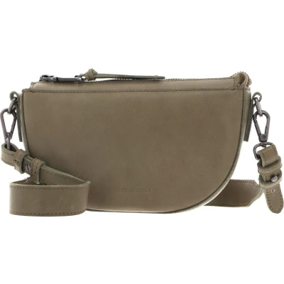 Afbeelding van FREDsBRUDER Leren Schoudertas Jola Halfmoon Bag Leaf Groene
