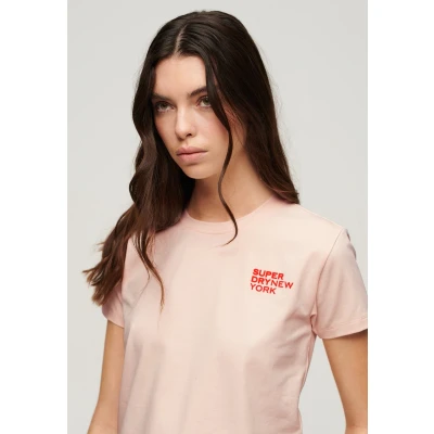 Afbeelding van Superdry LUXE Graphic Tshirt print, Dames, Maat: 40, Mauve morn pink