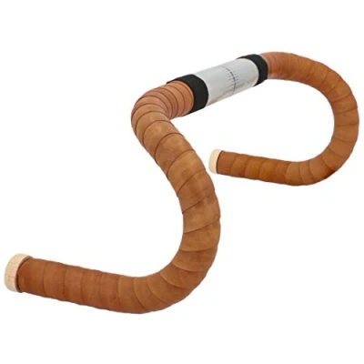 Afbeelding van Gusti Echt lederen stuurband fiets Adri V. 200 cm gripband band handvat bartape fietsaccessoires racefiets incl. kurk leer bruin