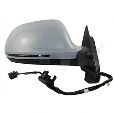 Afbeelding van Buitenspiegel Tyc 302 0064 Links Met grondlaag voor elek. spiegelverstelling, Bol vormig, Te verwarmen AUDI: A3 Hatchback