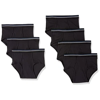 Afbeelding van Amazon Essentials Men&#039;s Katoenen onderbroeken zonder labels, Pack of 7, Zwart, L