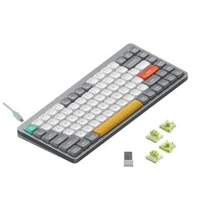 Afbeelding van Nuphy Air75 v2 QMK/VIA Mechanisch Toetsenbord, 75% Low Profile Draadloos Bluetooth 5.1, 2.4GHz en bekabelde verbinding, Compatibel met Windows Mac OS Lunar Gray Switch Aloe