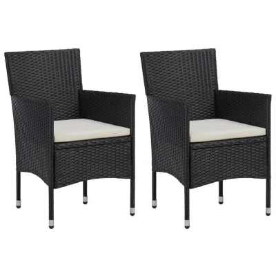 Afbeelding van Tuinstoelen 2 st poly rattan zwart