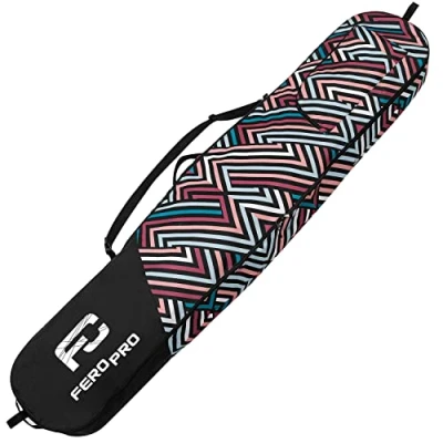 Afbeelding van Premium snowboardtas, boardtas, afdekking, 170 cm, van waterdicht polyester met draagriem en schouderriem, pastel zigzag [051]
