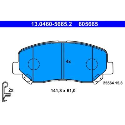 Afbeelding van Remblokkenset, schijfrem ATE 13.0460 5665.2