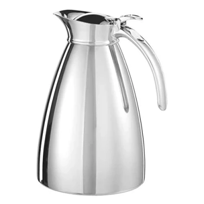 Afbeelding van Esmeyer Empire roestvrij staal 18/10, dubbelwandig, onbreekbaar, inhoud: ca. 1,5 liter, vaatwasmachinebestendig thermoskan, zilver, 14 x 22 cm
