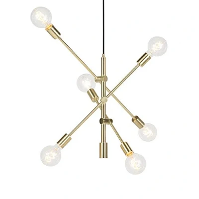 Afbeelding van QAZQA Art Deco hanglamp messing 6 lichts Sydney